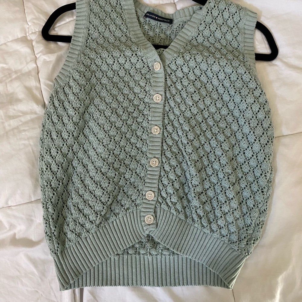 knitted sea foam vest
